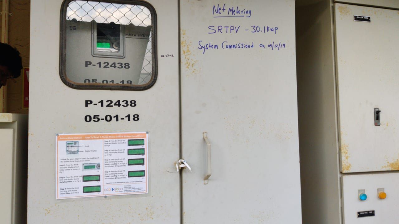 Bidirectional net-metering panel installed at the site