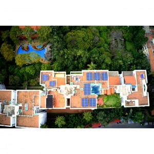 Solar Panels on Apartment rooftop, Bangalore